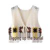 Sleeveless Crochet Lace Knit Cardigan: Fashionable Loose Bolero Vest