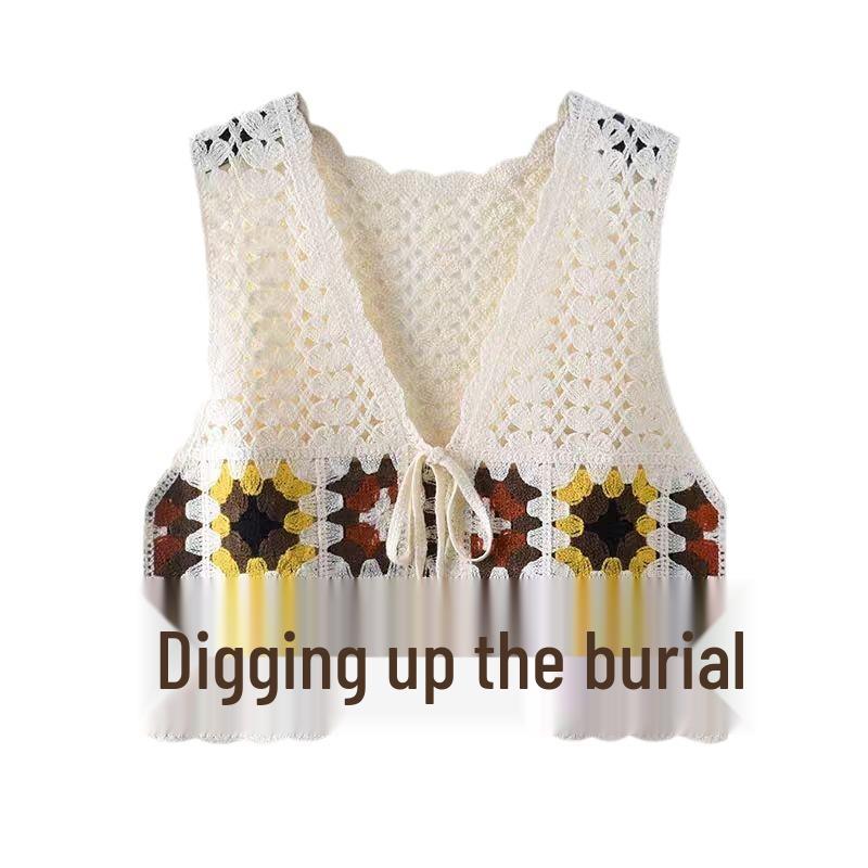 Sleeveless Crochet Lace Knit Cardigan: Fashionable Loose Bolero Vest