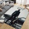 John Wick Flannel Printed Carpet, Home Sofa Decoration for Living Room & Bedroom, Non‑Slip Play Flannel Floor Mat for Game Room