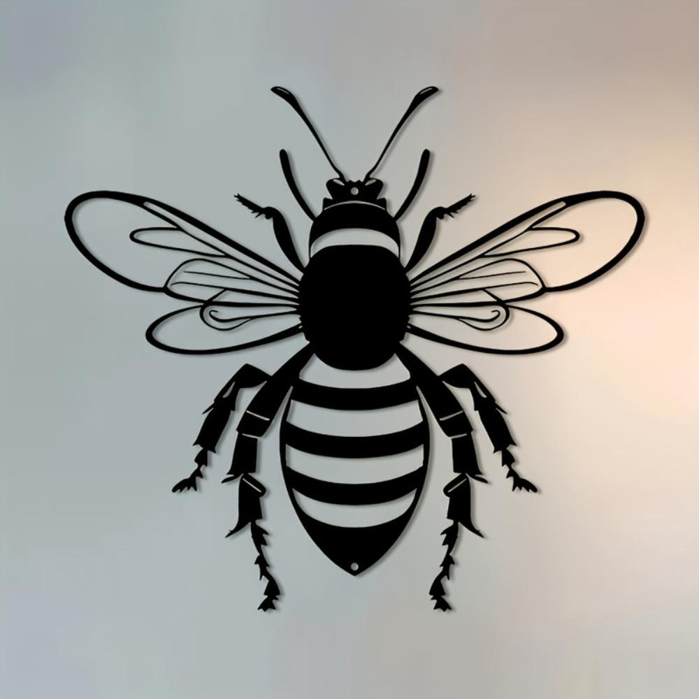 Metal Wall Art Bee, Iron Outdoor Sculpture, Garden Balcony Living Room Indoor Home Decor