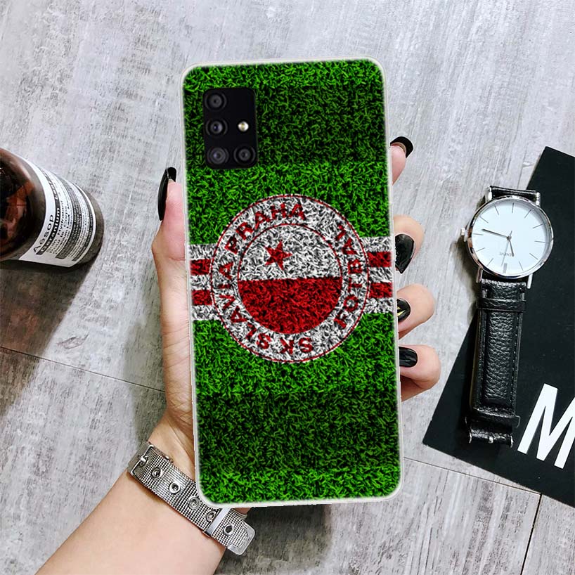 Sk Slavia Praag Tsjechië Telefoonhoesje Voor Samsung Galaxy A52 A53 A12 A13 A22 A23 A32 A33 A72 A73 A42 A02S A03S 5G A50S Cover