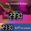 Digital Alarm Clock RGB Dimmable Desk Clock Dual Alarm Bedside Clock with Night Light,Snooze