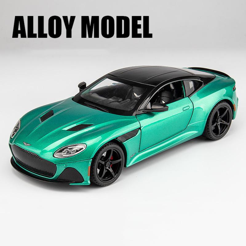 

1:Модель автомобиля из 22 сплавов со звуковым светом, совместимая с Aston Martin, игрушка с откатным автомобилем для детей зелёный