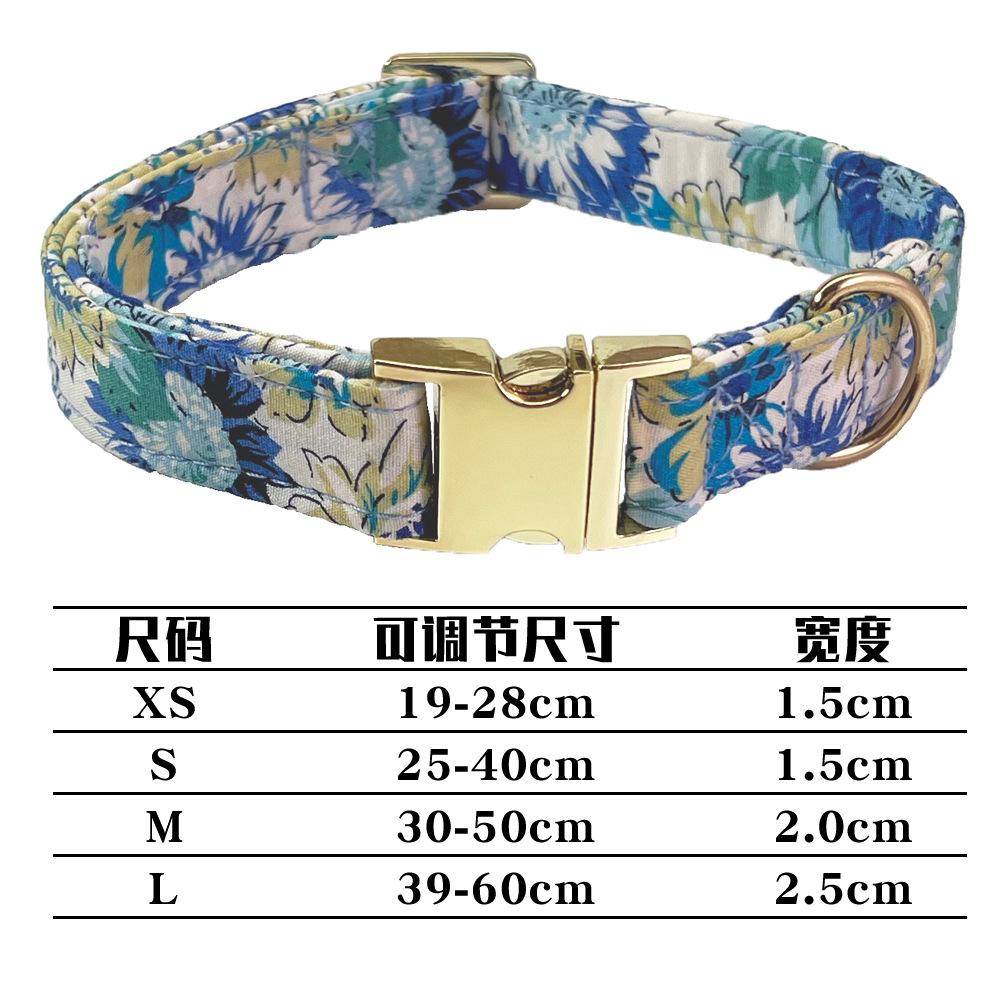Blumen-Metallgravur Individuelles Haustierhalsband Leine für mittelgroße große Hunde Katzen