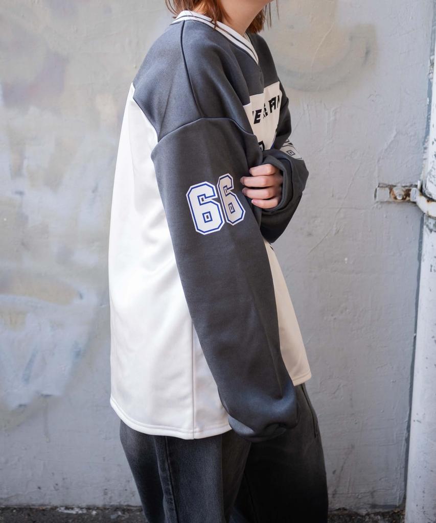 WEGO Numerowana Satynowa Duży Rozmiar Luźna Prezent Damska Bluza z Dekoltem V, F, Sumikuro, Wiosna/Jesień/Zima, Streetwear, Odzież Sportowa, Dopasowana,