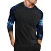 Camouflage Style Printed Raglan Sleeves Men's Short Sleeved Top