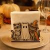 Decorative Napkin Organizer for Party Halloween Wooden Holder Dining Table, Paper Towel Holder, Cute Ornament Table Freestanding Tissue Dispenser Home