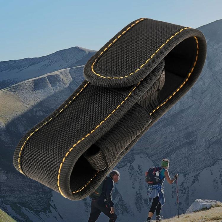 Soporte de linterna seguro montado en la cintura Construcción de nailon resistente a la intemperie Accesorios de viaje para exteriores para el uso de linternas