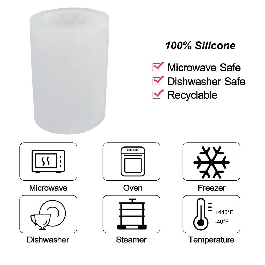 3er Set Silikon Kerzenformen - Zylinder Formen Für DIY Kerzen & Harzguss