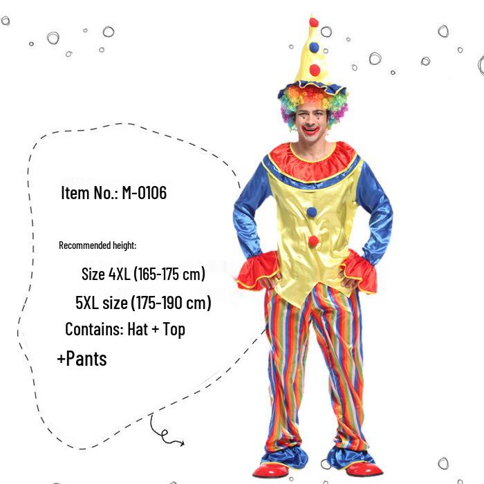 Adult Clown Cosplay Costume for Parties and Masquerades – Includes Clothes and Accessories