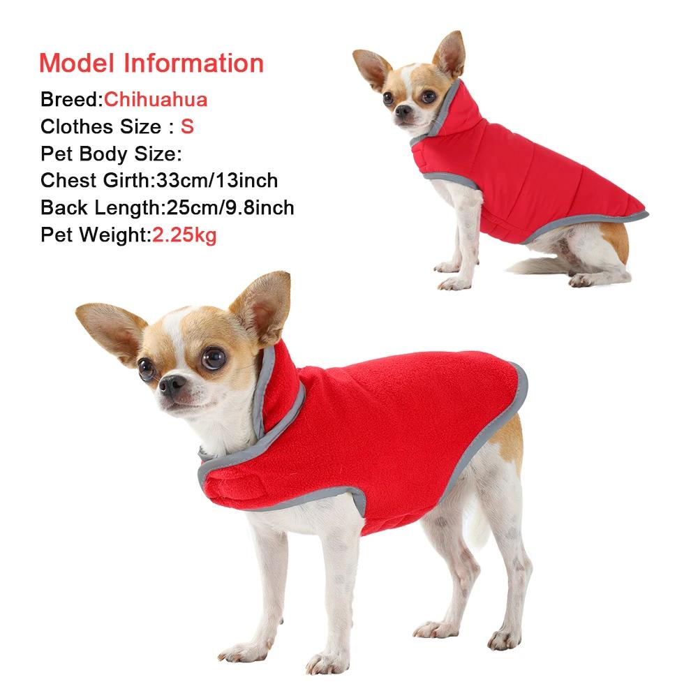 Winter Pet Clothes Reversible Warm Coat Jacket For Small Medium Dogs Cat Reflective Safe Puppy Costume Apparel Chihuahua Outfits