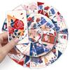 Set of 50 Hand-painted Retro Rose Flower Bookmarks & Waterproof Stickers for Journal Decoration