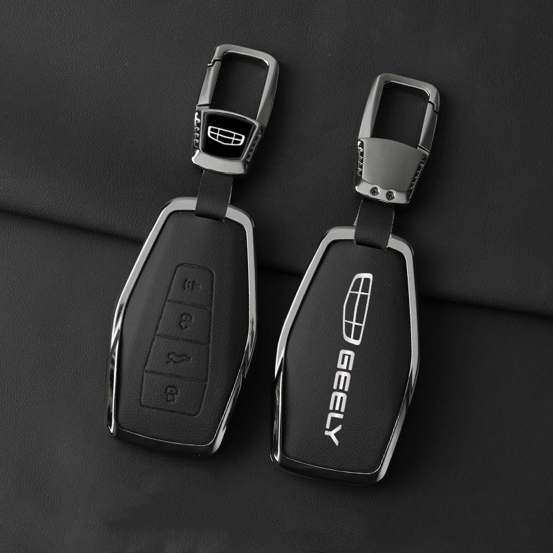 Car Key Case For Geely Cool X6 Emgrand Global Eagle Gx7 Car Remote Key Fob Zinc Alloy Leather Case Cover