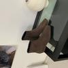 2025 New Suede Low Tube Side Zipper Thick Heel Martin Fashion Women's Short Boots