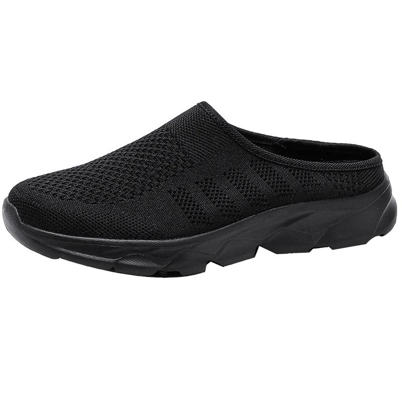 Fashion 2025 Summer Mesh Casual Shoes Breathable Half Loafers Fashion Outdoor Indoor Slippers Women Flats Comfortable Couple Sneakers