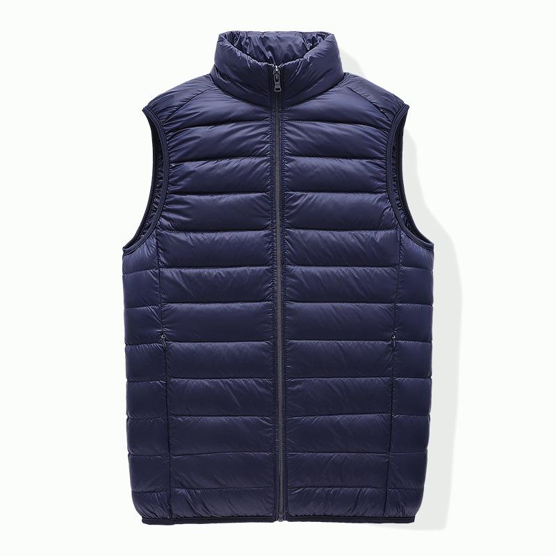 Men's Lightweight Winter Down Vest: Fashionable Stand-up Collar, Sleeveless, Warm Top