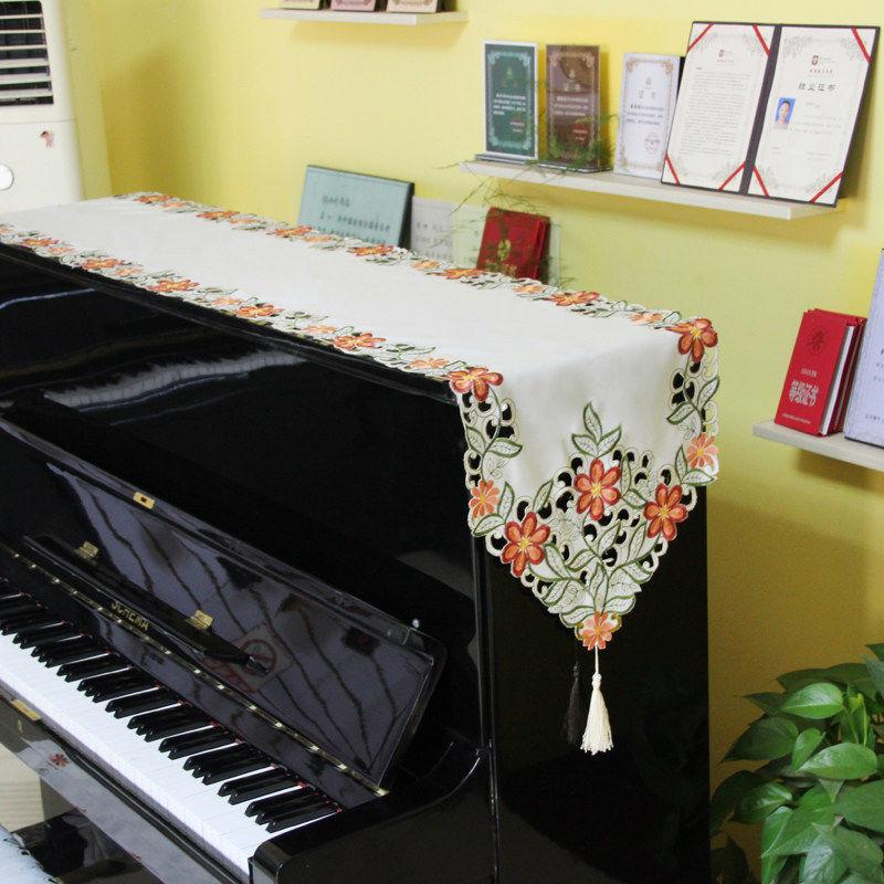 Piano Covers Embroidered Tassel Table Flag Dust-proof TV Cabinet Electronic Pianos Keyboard Cover European Style Home Decoration