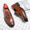 2024 Men Dress Shoes Handmade Brogue Style Men Loafers Leather Wedding Shoes Men Casual Flats Oxfords Formal Shoes Gents Shoes