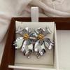 High-End Metal Irregular Flower Stud Earrings Atmospheric Earrings Luxury Personality Fashionable Petal Earrings