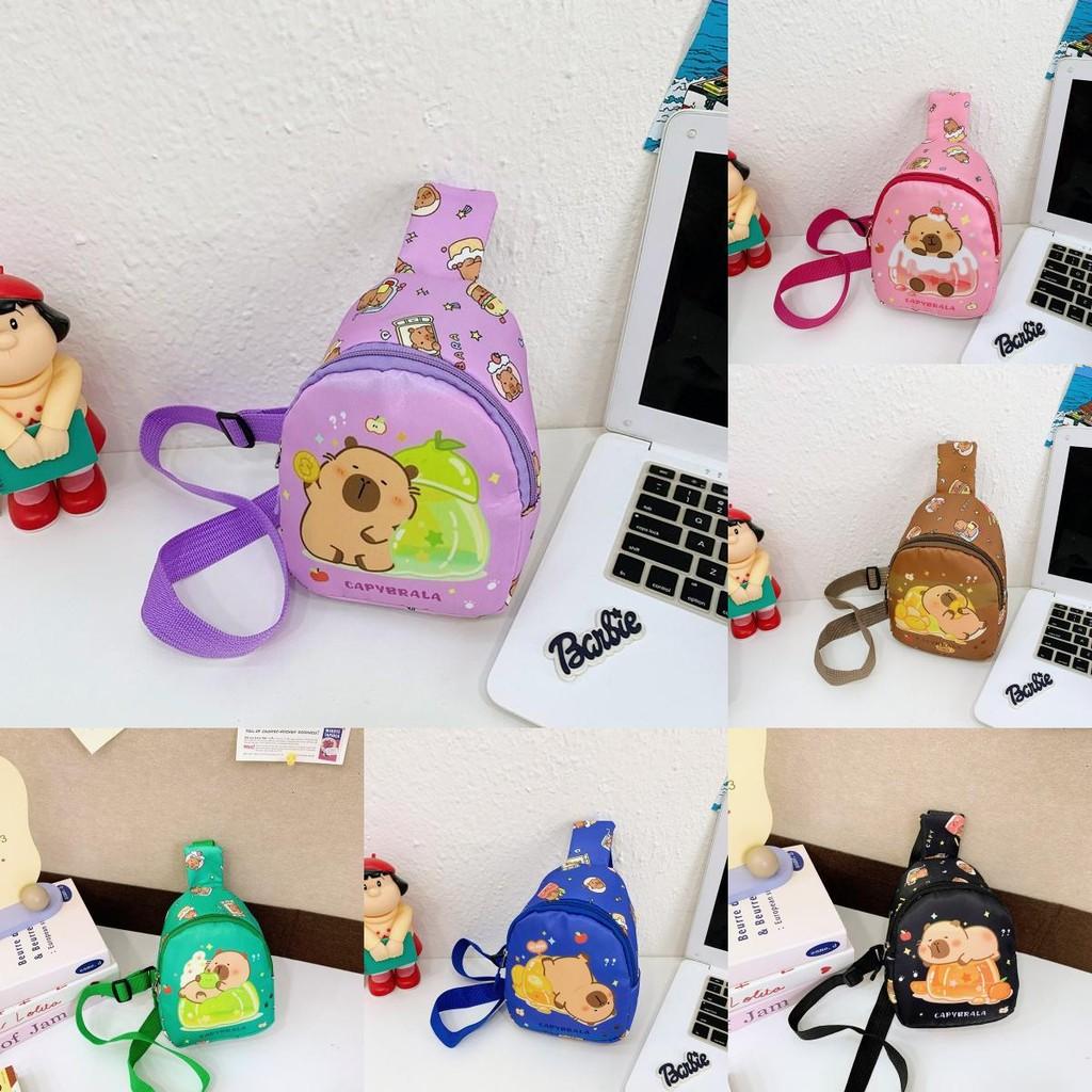 Cartoon Capybara Kids Pattern Single Shoulder Crossbody Chest Bag Gift Fashion