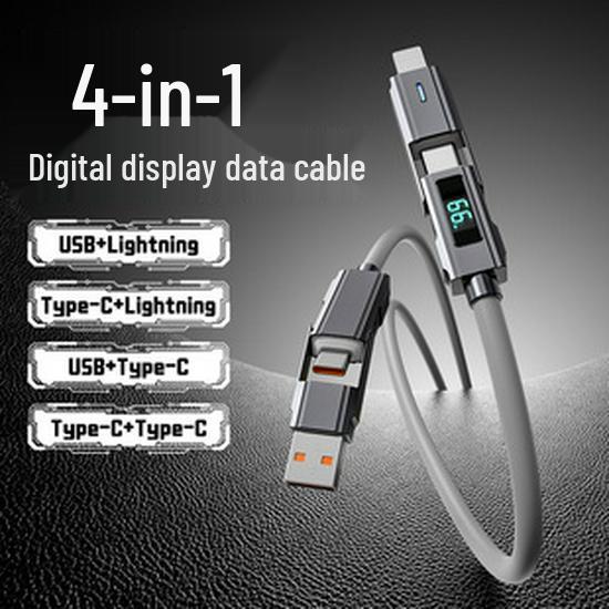 6-Port USB Fast Charger with LCD Display, 40W Multi-Port Desktop Charger