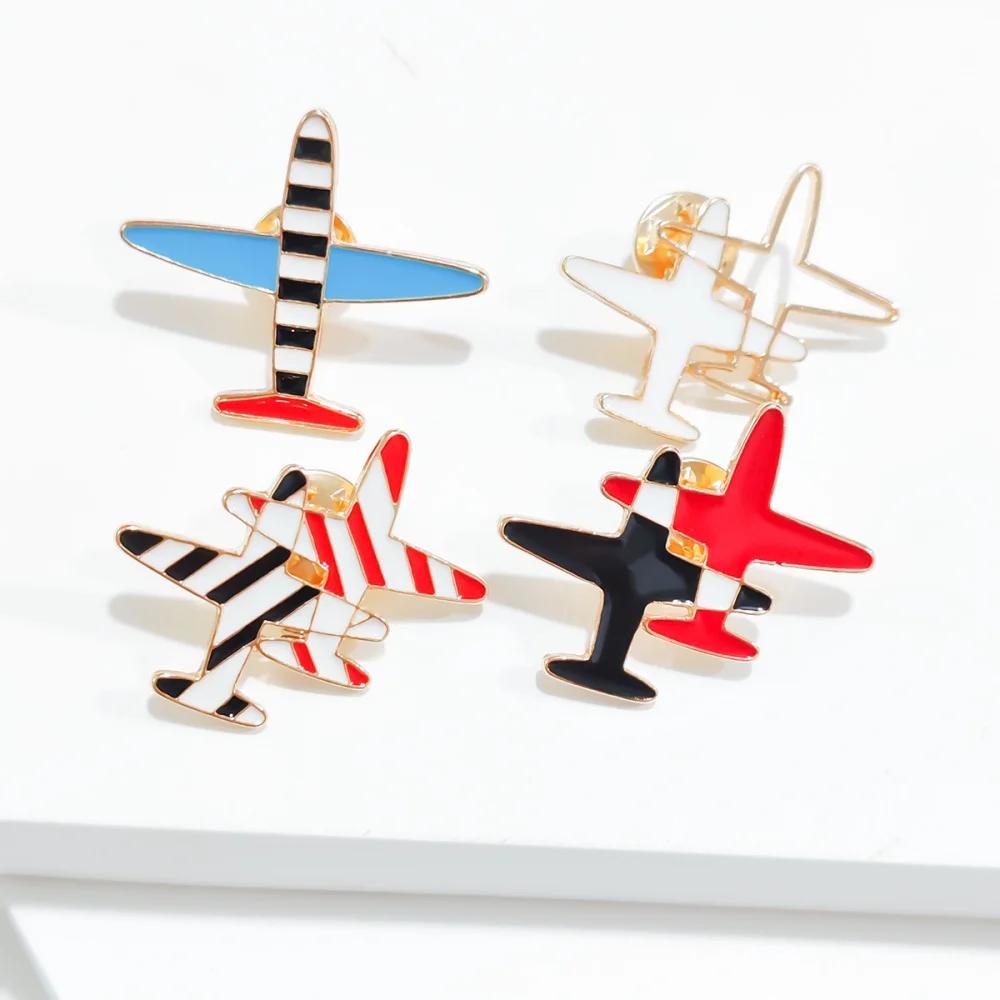 Squisita Spilla a Forma di Aereo a Strisce Rosse e Nere Spille Smaltate Colorate a Patch Spille per Adolescenti Gioielli Accessori Abbigliamento