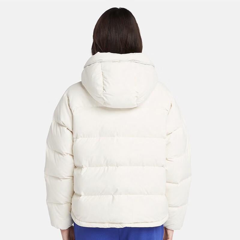 Timberland Solid Color Outdoor Casual Warm Water-Resistant Down Jacket With Hood Women Jacket Smoke-White A6HHH-V04