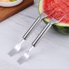 Stainless Steel Watermelon Slicer & Dicer with Fork & Spoon - Home Use Melon Cutting Tool & Meat Scooper