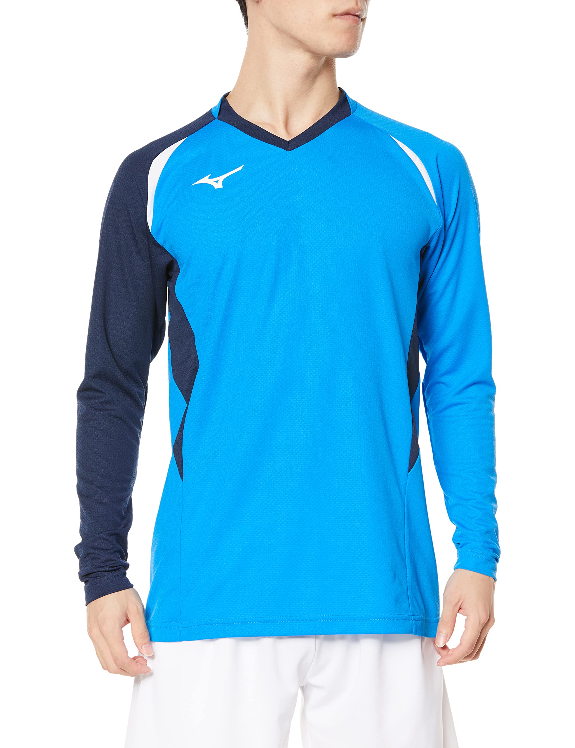 

Mizuno Volleyball Game Shirt, Long Sleeve, Moisture-Wicking, Quick-Drying, Junior Available, V2MA2122, Diva Blue x Dress Navy x White, Size L