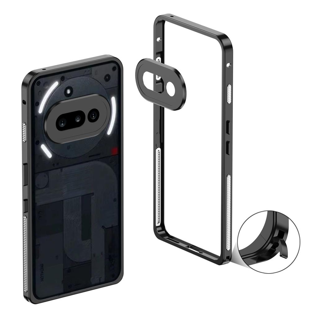 For Nothing Phone (3a) Bumper Cases Metal Frame Heat Dissipation Cover with Lens Protector
