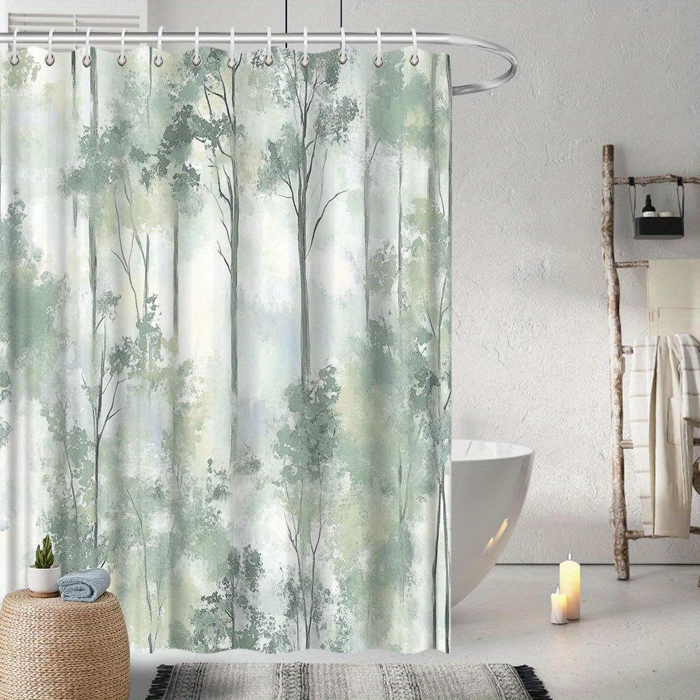 

Serene Misty Forest Shower Curtain - Fade Resistant Bare Trees Design, Polyester, 70.8X70.8 , 12 Hooks, Machine Washable W60H190(CM)-1 Pcs