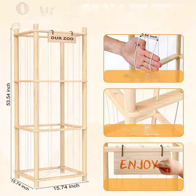 Wooden Plush Toy Storage Rack for Children's Room - Solid Wood Shelf for Dolls and Figures