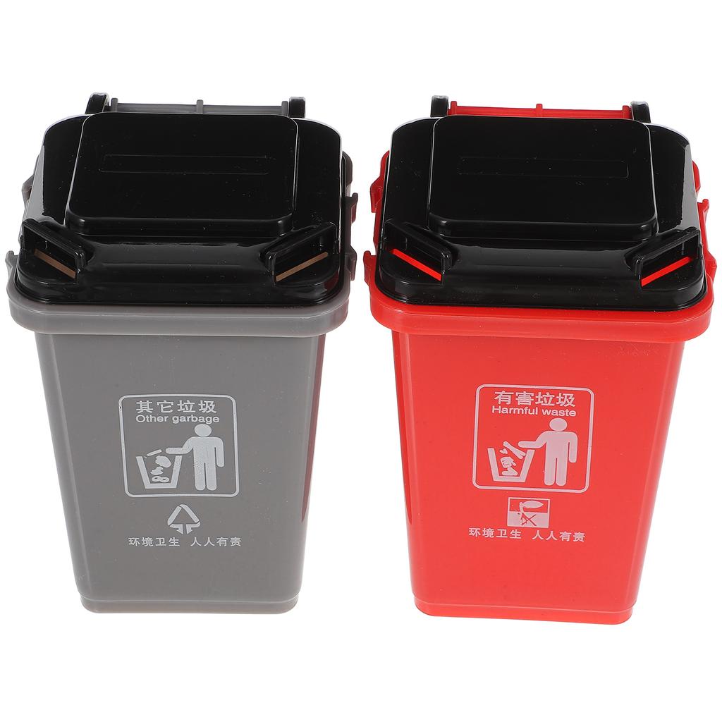 2 PCS Pen Holder Trash Can Shape Storage Basket Penholder Stationery Child Pencil Case Holder Desktop Storage Box