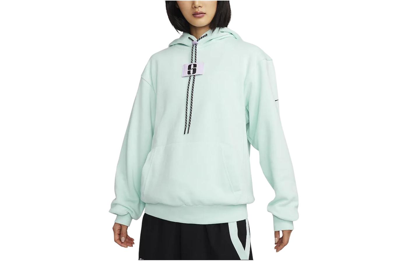 Nike Sabrina Letter Label Hooded Fleece Lined Casual Sweatshirt Women s Ice Emerald Blue FJ4450-346 M