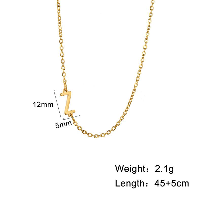A-Z Letter Choker Necklace Personalized Alphabet Side Pendant Jewelry Gift for Birthday and Fashion Accessories