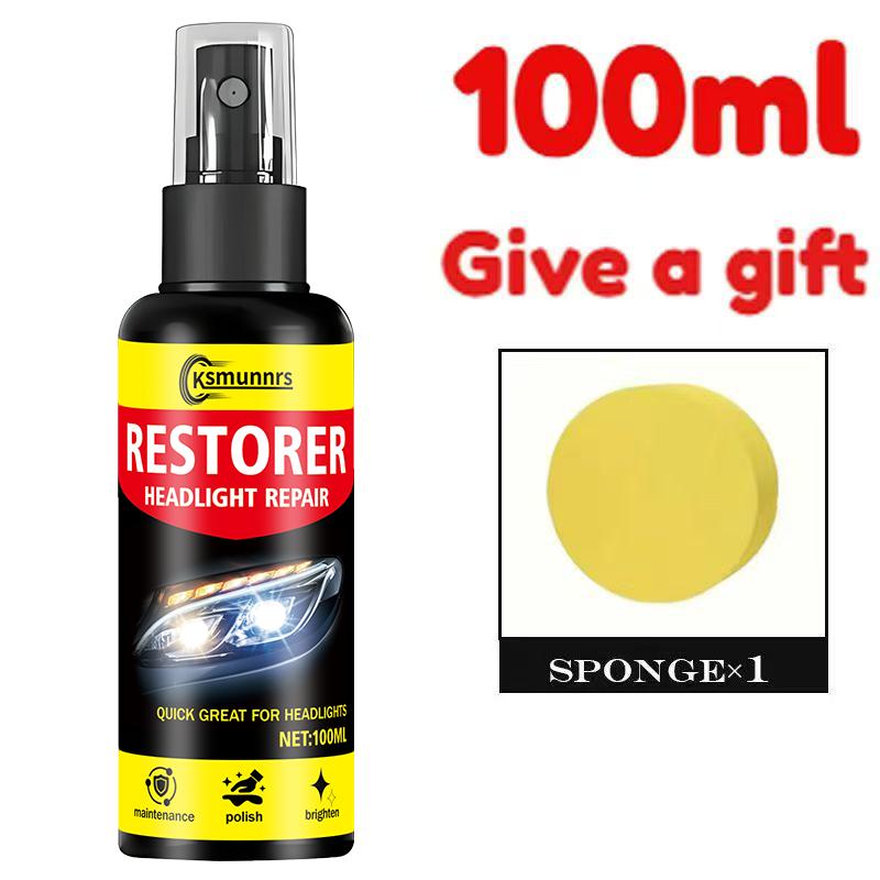 Ceramic Headlight Restoration Spray, Premium Automotive Headlight Repair Tool - Removes Yellowing and Oxidation, Restores Clarit 1