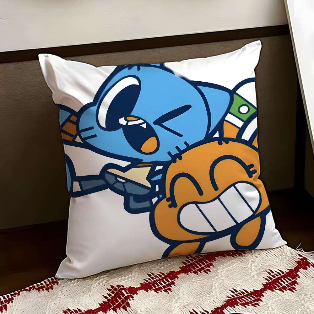 The AAmazing World of GGumball Cushion Cover Reversible Soft Durable Pillow Cover Home Car MultiScene Use for Daily Comfort