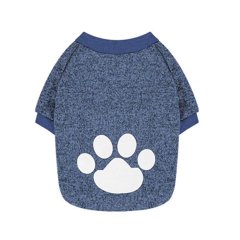 Pet dog sweater, autumn and winter fleece print sweater cat clothing dog clothes pet sweater