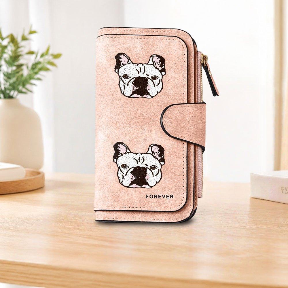 1pc French Bulldog Pattern Long Zipper Wallet, Large Capacity Card Holder, Unisex Clutch Bag, Fashionable Zipper Coin Purse, Suitable for Daily Use,