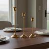 Vintage Candle Holders Metal Aluminum Set of 3 Elegant Tabletop Accent for Home Parties and Celebrations