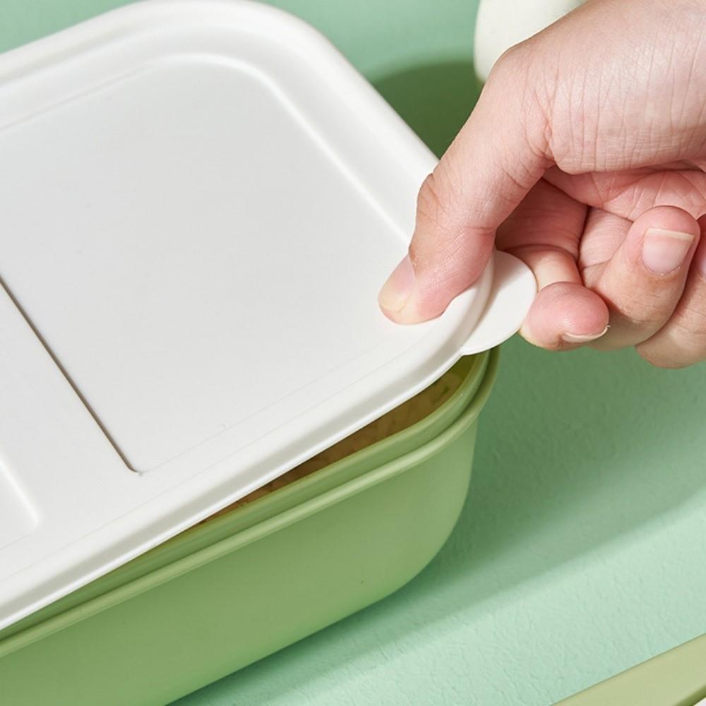 Drop-proof Plastic Lunch Box Double Layered Compartment Lunch Box Cartoon Lunch Box  Worker
