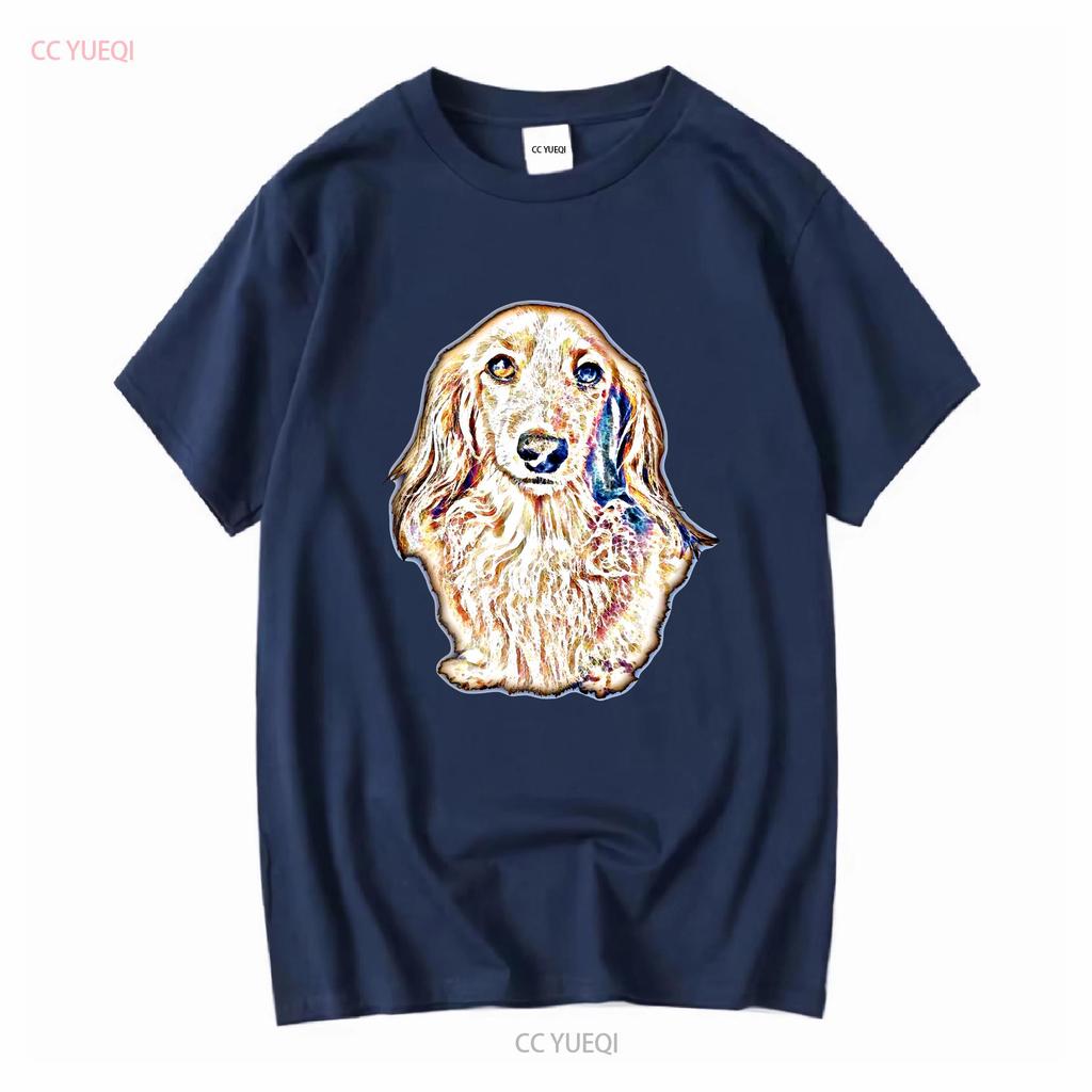 NEW LIMITED Long Hair Dachshund Cute Doxie Wiener Dog Lover T Shirt vintage Washed homme streetwear Casual Stylish Soft