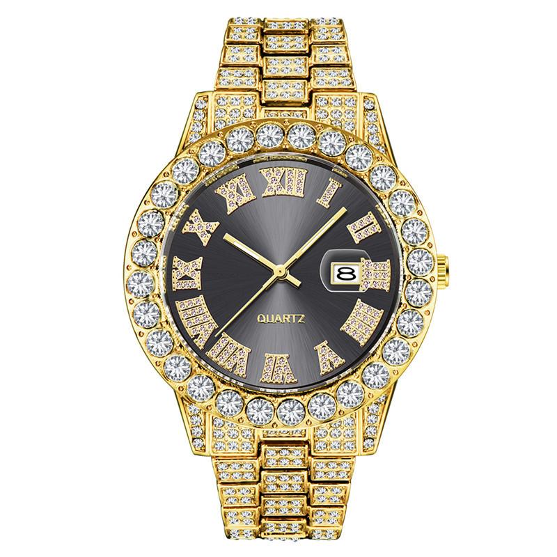 Hip Hop Full Iced Out Mens Watches Modern Quartz Wrist Watches With Micropaved Cubic Zircon Watch For Women Men Jewelry