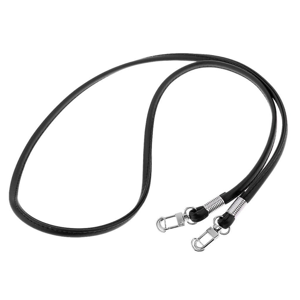 2xPU Leather Shoulder Bag Strap Replacement Handle DIY Handbag Purse Black