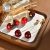 Sweet Cherry Earrings for Women, Stainlesss Steel Cherry Dangle Earring  Kpop Jewelry Trendy Accessories