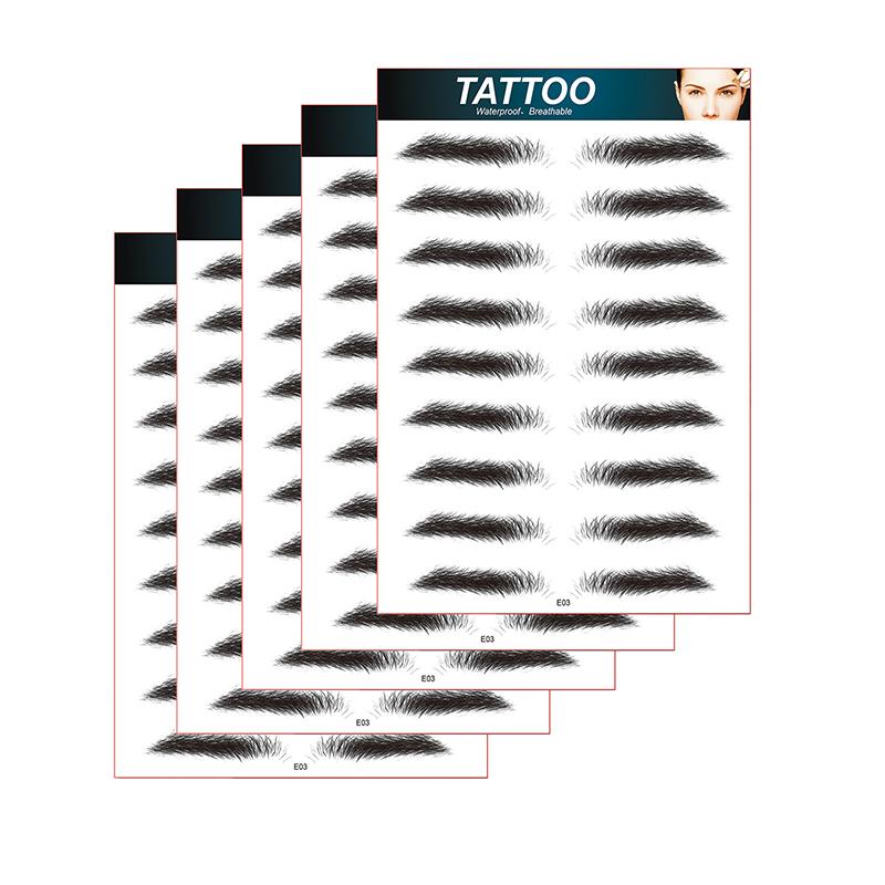 10 Pairs Eyebrow Tattoo For Men Realistic Fake Eyebrows Popular Transfer Sticker