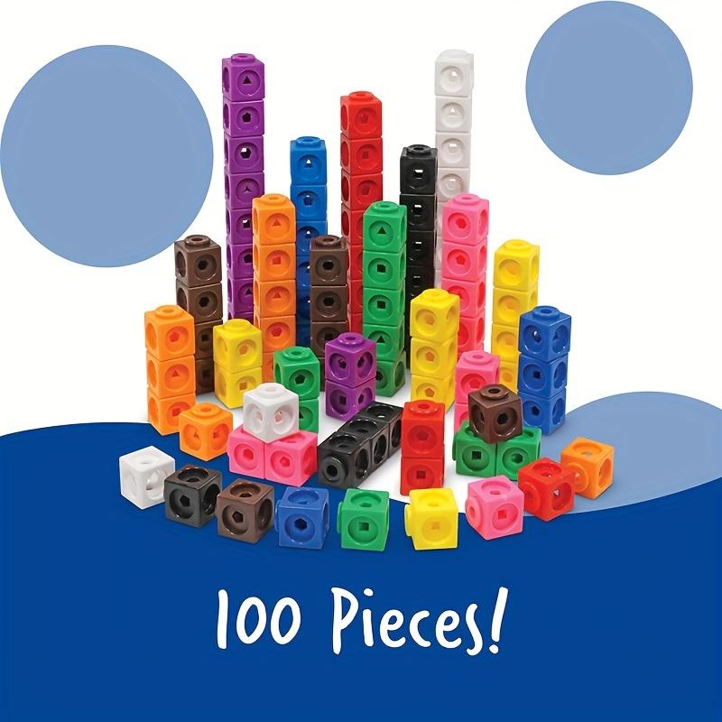 100Pcs Math Linking Cubes Snap Connecting Blocks Educational Early Learning Toy