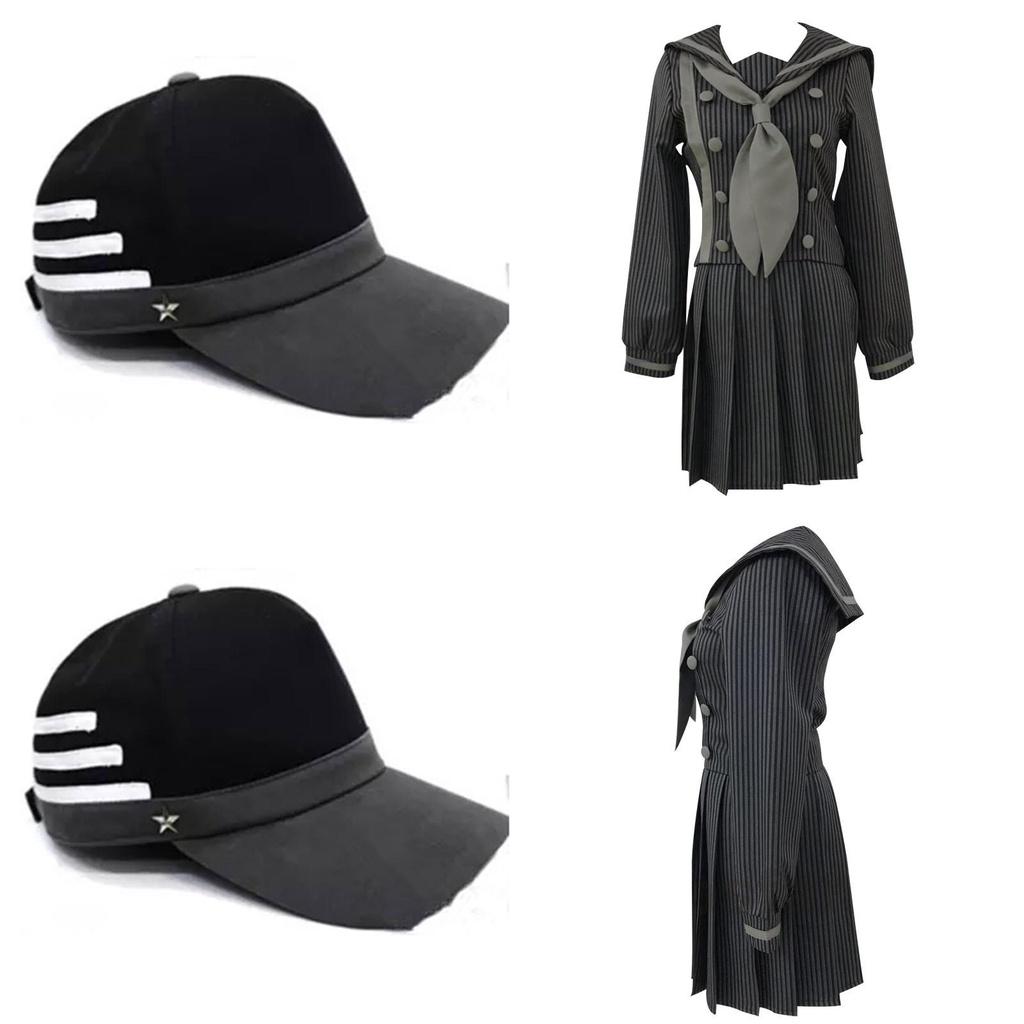 Stylish Anime Danganronpa Saihara Shuichi Cosplay Costume For Women In Black And Gray