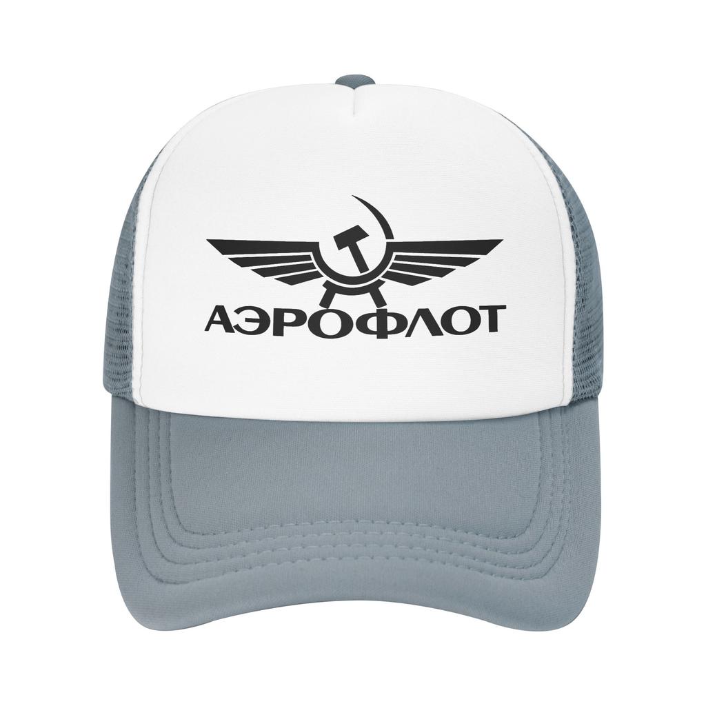 Aeroflot Aviation Russe Pilote Aerospace Mesh Sun Hats Outdoor Sports High Quality Baseball Caps Men Women Vintage Trucker Hat