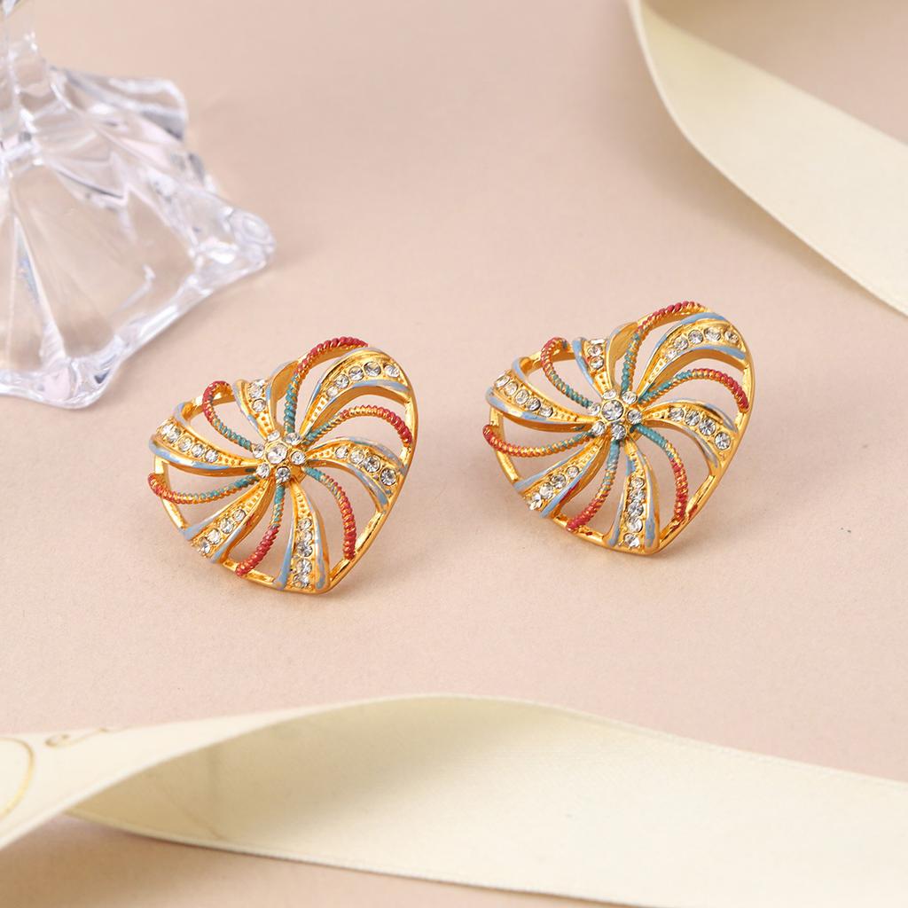 French silver needle flower painted medieval earrings niche design pearl explosion spring and summer stud earrings
